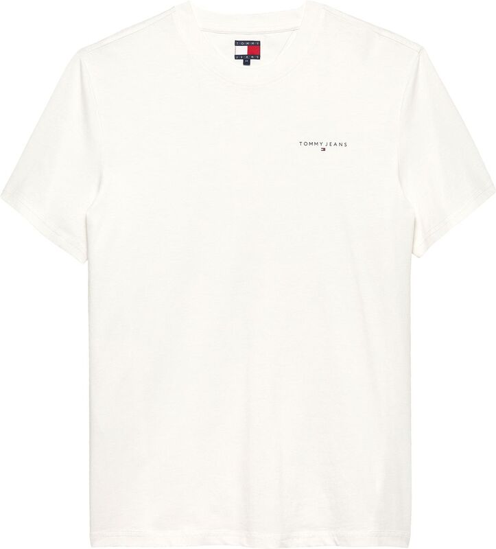 TJM SLIM LINEAR CHEST TEE EXT Erkek Beyaz T-Shirt - DM0DM21780