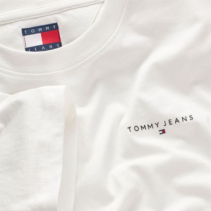 TJM SLIM LINEAR CHEST TEE EXT Erkek Beyaz T-Shirt - DM0DM21780