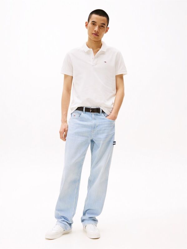 TJM SLIM PLACKET POLO EXT Erkek Beyaz Polo - DM0DM20676