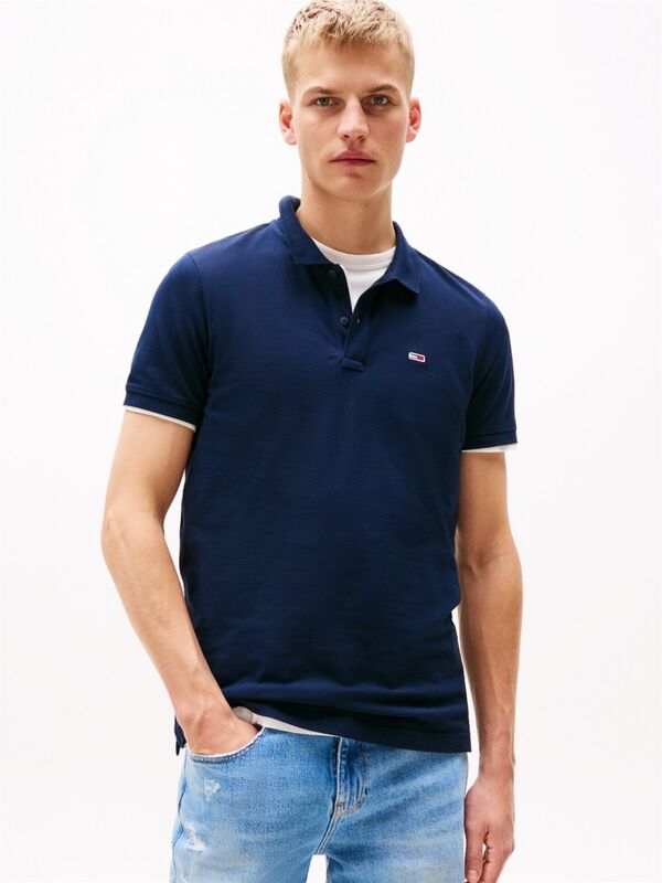 TJM SLIM PLACKET POLO EXT Erkek Mavi Polo - DM0DM20676