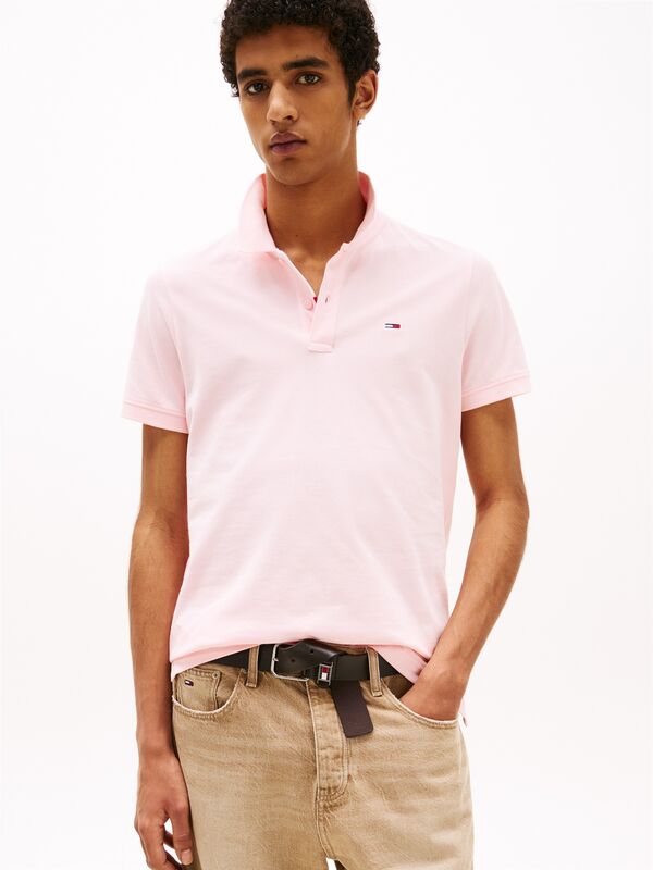 Tommy Hilfiger - TJM SLIM PLACKET POLO EXT Erkek Pembe Polo - DM0DM20676