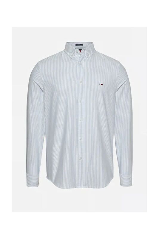 TJM SLIM STRIPE OXFORD SHIRT EXT Erkek Mavi Gömlek - DM0DM20668