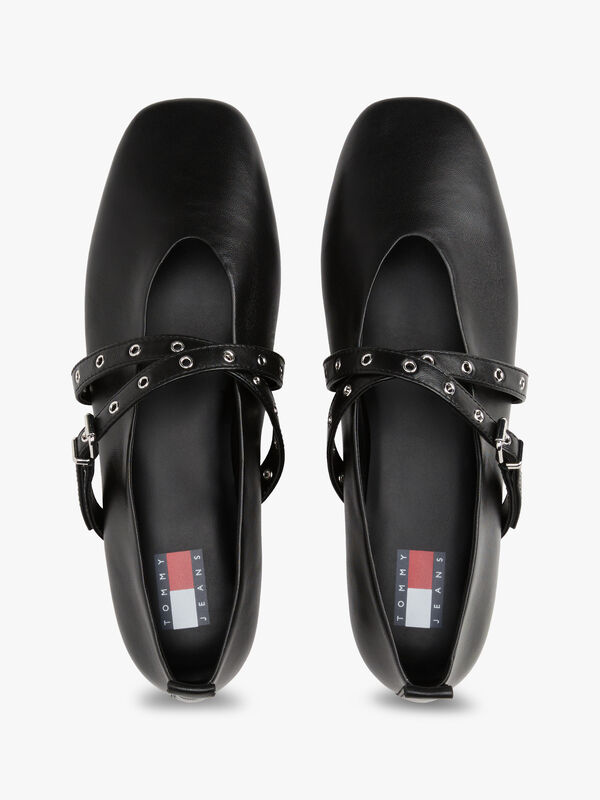 TJW LEATHER MARYJANE BALLERINA Kadın Siyah Ayakkabı - EN0EN02868