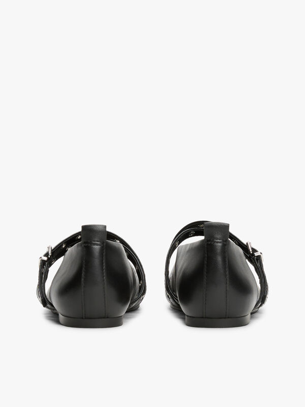 TJW LEATHER MARYJANE BALLERINA Kadın Siyah Ayakkabı - EN0EN02868