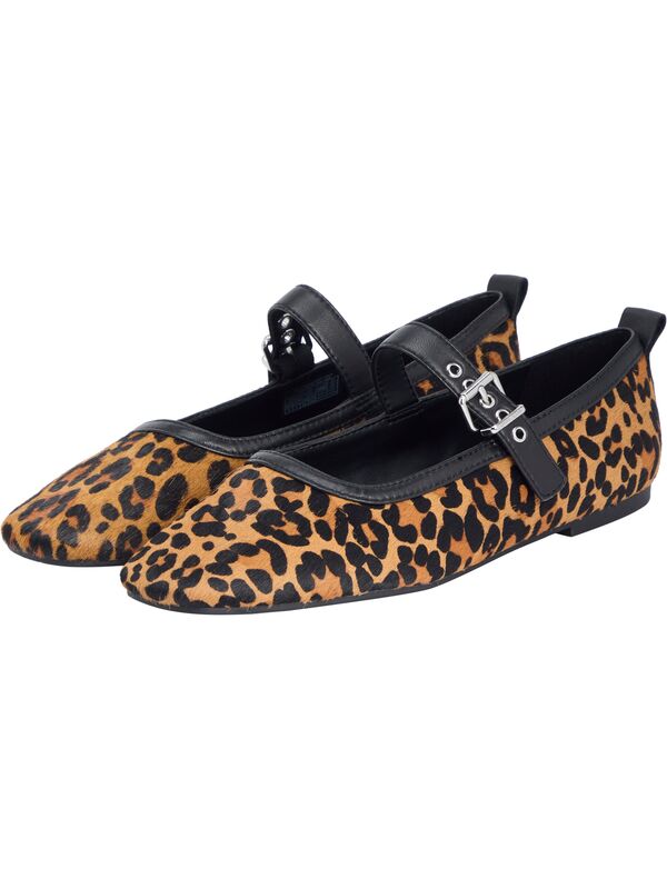 TJW MARYJANE LEOPARD BALLERINA Kadın Kahverengi Ayakkabı - EN0EN02885