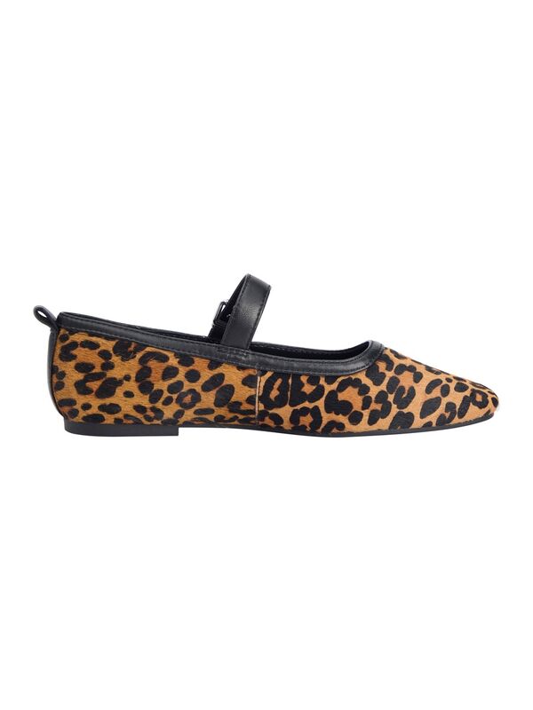 Tommy Hilfiger - TJW MARYJANE LEOPARD BALLERINA Kadın Kahverengi Ayakkabı - EN0EN02885