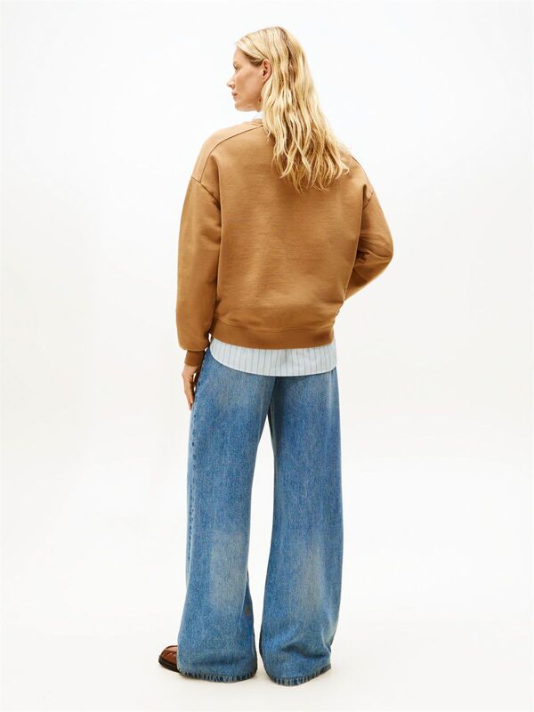 TONAL FLAG MDRN TERRY SWTSHRT Kadın Kahverengi Sweatshirt - WW0WW45754