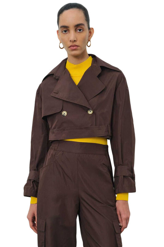 TRENCHCOAT Uniseks Kahverengi Trençkot - W22W01D001TC