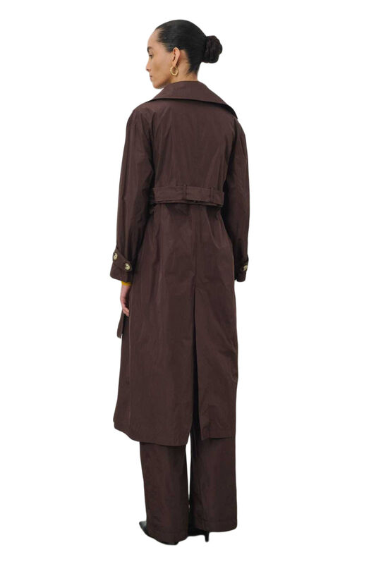 TRENCHCOAT Uniseks Kahverengi Trençkot - W22W01D001TC