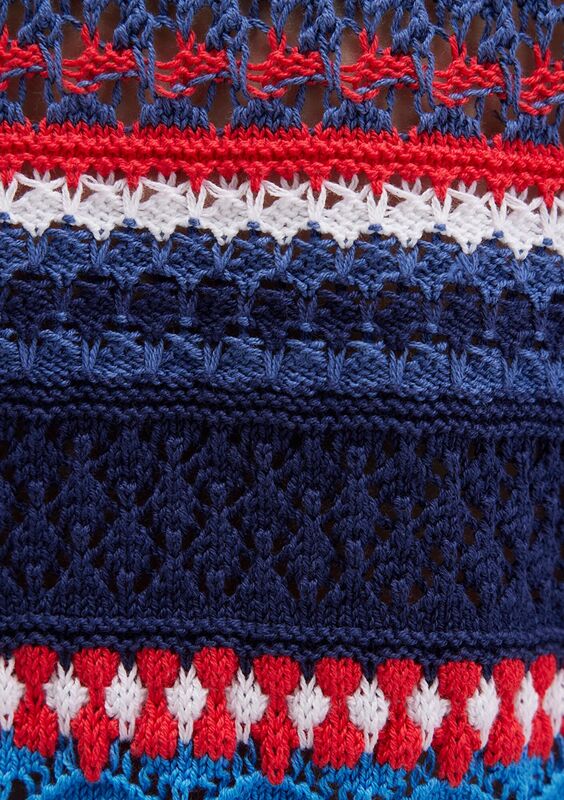 TURUNCU ÇİZGİLİ KAZAK Kadın Mavi Kazak - M1710329