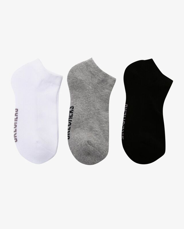 Skechers - U 3 Pack Padded Low Cut Sock Uniseks Black & White & Gray Çorap - S221512