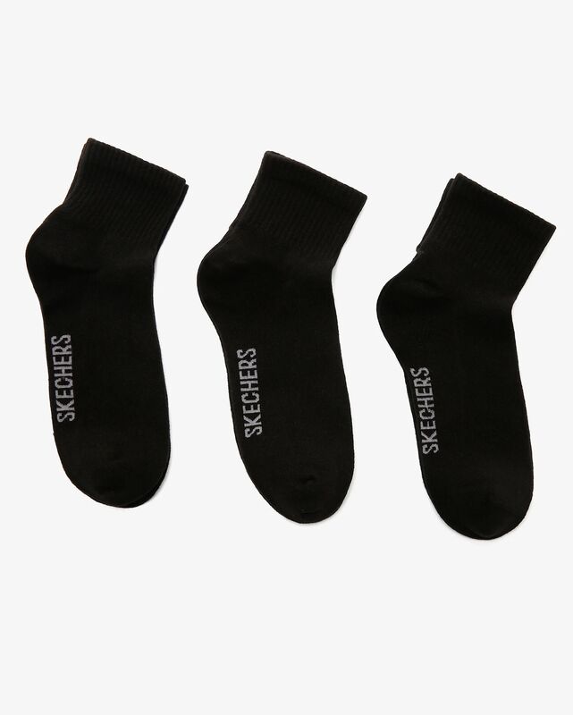 Skechers - U NoPad Mid Cut 3 Pack Sock Uniseks Siyah Çorap - S192139