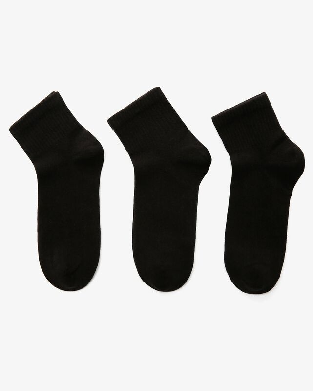 U NoPad Mid Cut 3 Pack Sock Uniseks Siyah Çorap - S192139