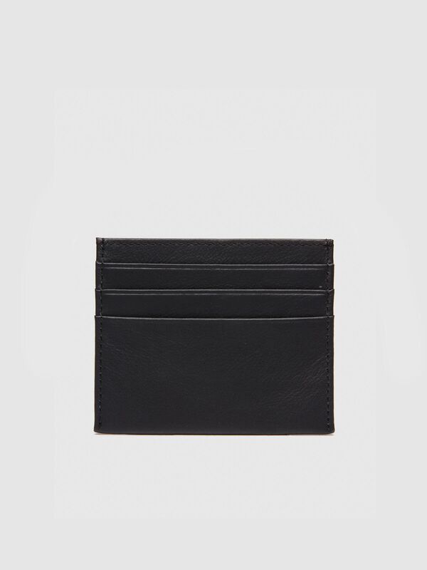 Sisley - Üç Cepli Deri Kartlık Erkek Siyah Cüzdan - 324P6HEDSY02Y