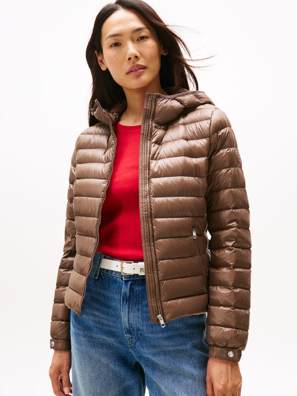 UL DOWN REG HOODED JACKET Kadın Kahverengi Mont - WW0WW46788