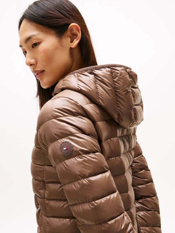UL DOWN REG HOODED JACKET Kadın Kahverengi Mont - WW0WW46788