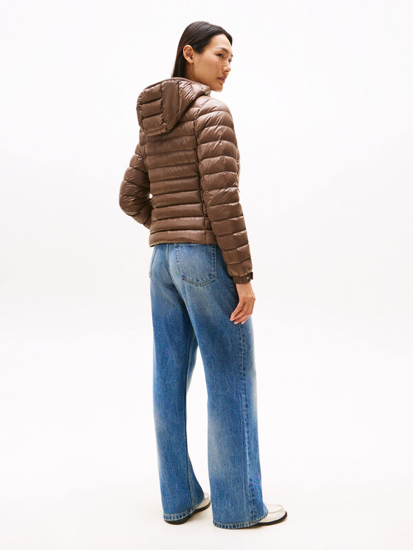 UL DOWN REG HOODED JACKET Kadın Kahverengi Mont - WW0WW46788