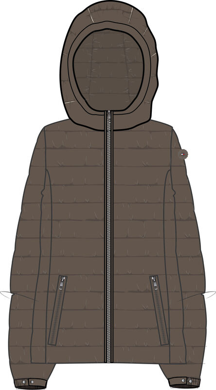 UL DOWN REG HOODED JACKET Kadın Kahverengi Mont - WW0WW46788