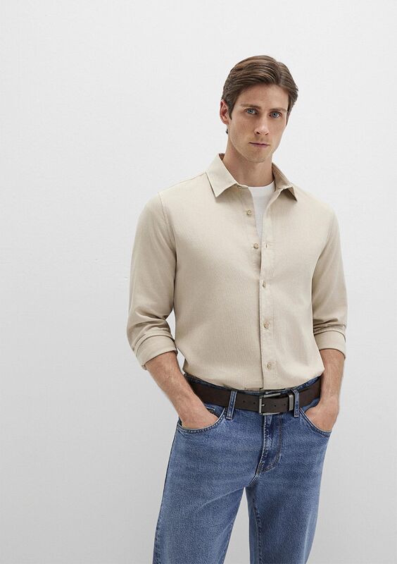 Mavi - UZUN KOL GÖMLEK Erkek Bej UK Gömlek - M0211641