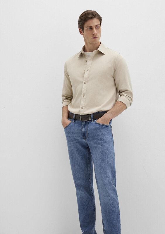 UZUN KOL GÖMLEK Erkek Bej UK Gömlek - M0211641