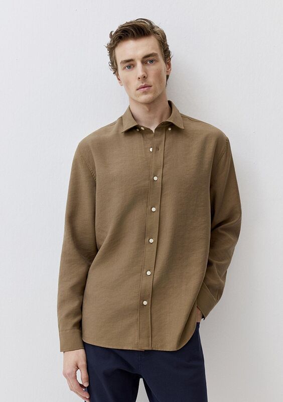 Mavi - UZUN KOL GÖMLEK Erkek Kahverengi UK Gömlek - M0211650