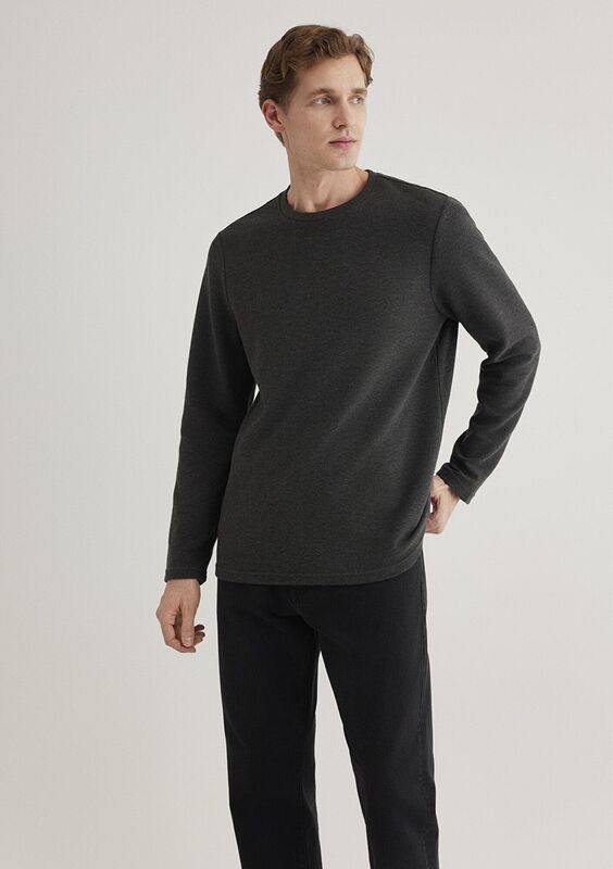 UZUN KOL PENYE Erkek Gri Basic T-Shirt - M064622