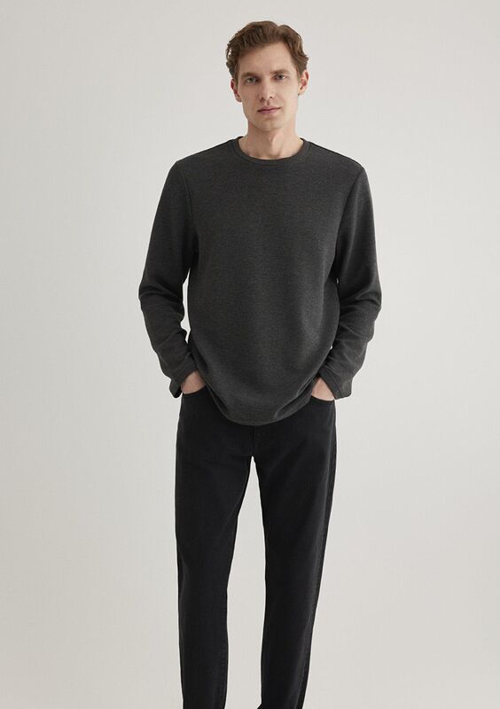 UZUN KOL PENYE Erkek Gri Basic T-Shirt - M064622