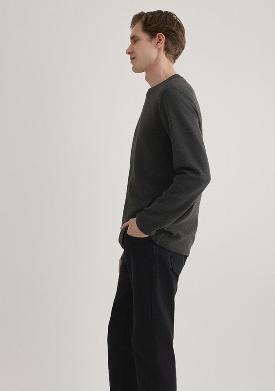 UZUN KOL PENYE Erkek Gri Basic T-Shirt - M064622
