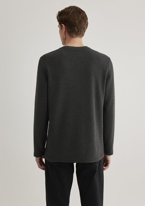 UZUN KOL PENYE Erkek Gri Basic T-Shirt - M064622