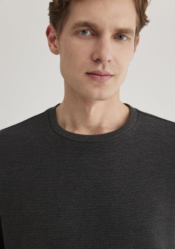 UZUN KOL PENYE Erkek Gri Basic T-Shirt - M064622