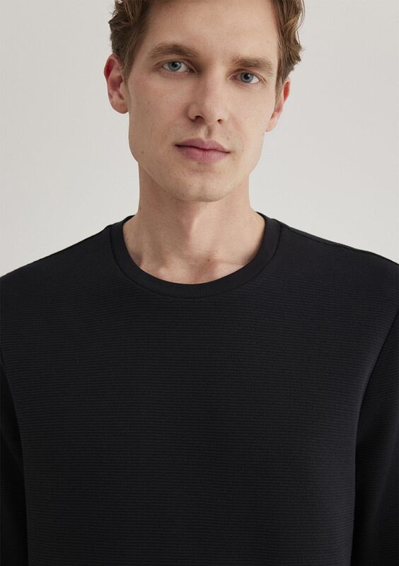 UZUN KOL PENYE Erkek Siyah Basic T-Shirt - M064622