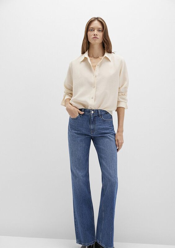 UZUN KOLLU DOKUMA GÖMLEK Kadın Bej Gömlek - M1211373