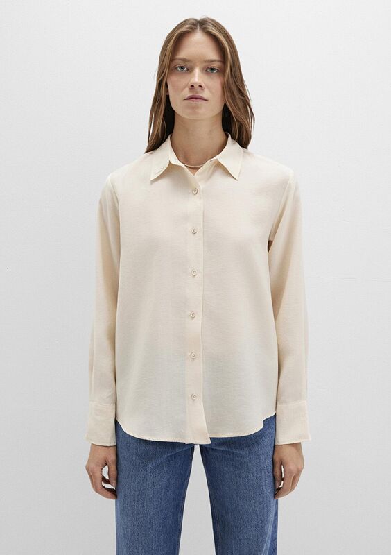 UZUN KOLLU DOKUMA GÖMLEK Kadın Bej Gömlek - M1211373