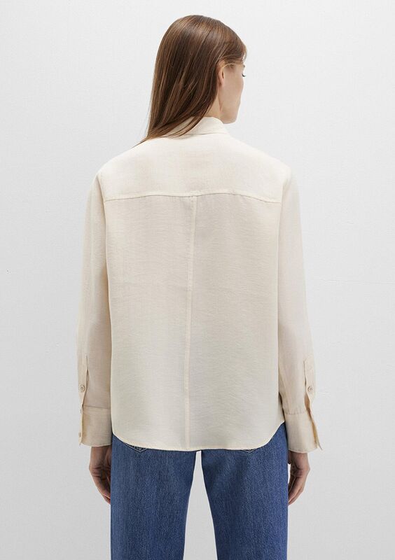 UZUN KOLLU DOKUMA GÖMLEK Kadın Bej Gömlek - M1211373