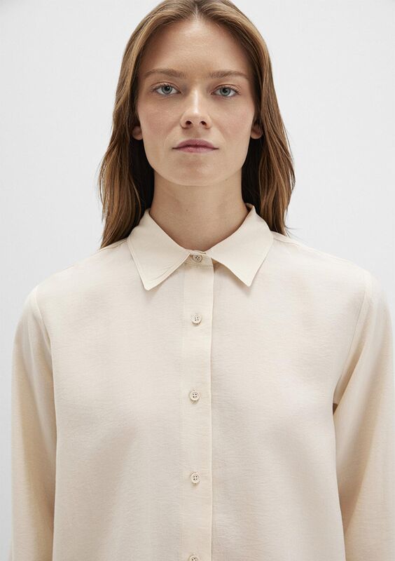 UZUN KOLLU DOKUMA GÖMLEK Kadın Bej Gömlek - M1211373
