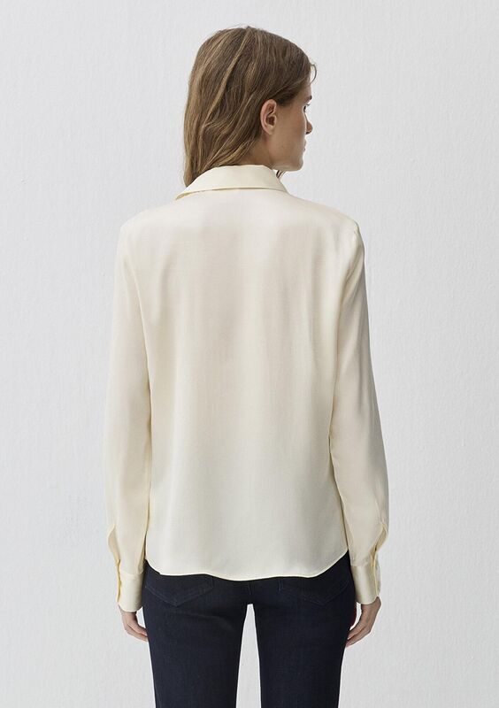 UZUN KOLLU DOKUMA GÖMLEK Kadın Beyaz Gömlek - M1211269