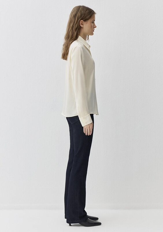 UZUN KOLLU DOKUMA GÖMLEK Kadın Beyaz Gömlek - M1211269