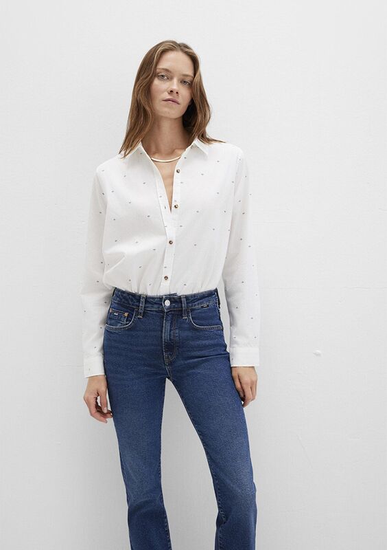 UZUN KOLLU DOKUMA GÖMLEK Kadın Beyaz Gömlek - M1211286