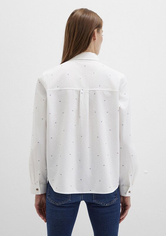 UZUN KOLLU DOKUMA GÖMLEK Kadın Beyaz Gömlek - M1211286