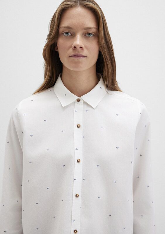 UZUN KOLLU DOKUMA GÖMLEK Kadın Beyaz Gömlek - M1211286