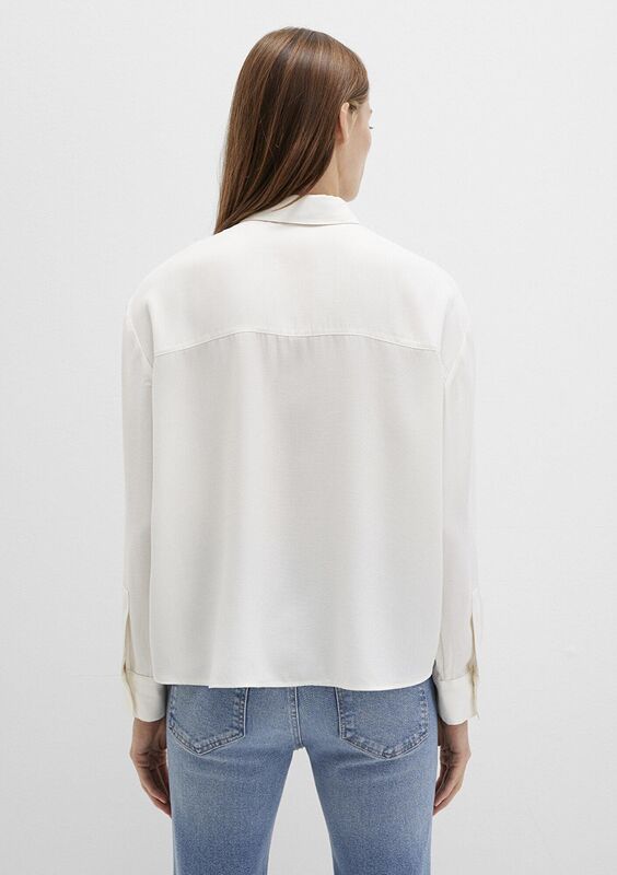 UZUN KOLLU DOKUMA GÖMLEK Kadın Beyaz Gömlek - M1211354