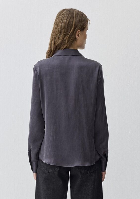 UZUN KOLLU DOKUMA GÖMLEK Kadın Siyah Gömlek - M1211269