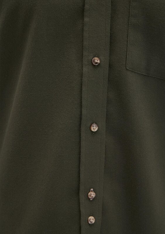 UZUN KOLLU DOKUMA GÖMLEK Kadın Yeşil Gömlek - M1211285