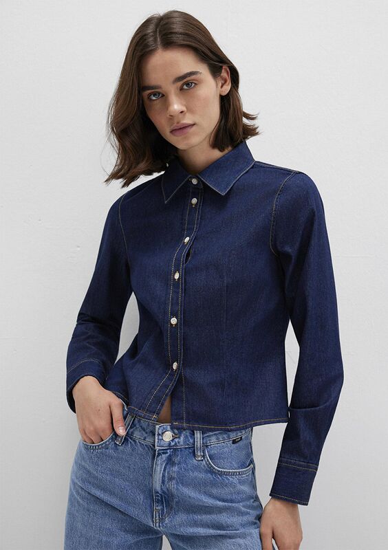 UZUN KOLLU GÖMLEK Kadın Mavi UK Gömlek - M1211178