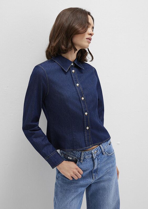 UZUN KOLLU GÖMLEK Kadın Mavi UK Gömlek - M1211178
