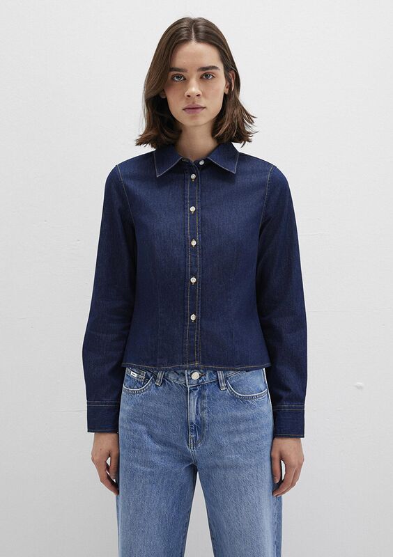 UZUN KOLLU GÖMLEK Kadın Mavi UK Gömlek - M1211178