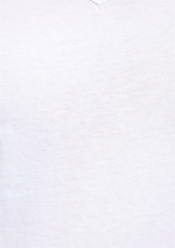 V YAKA TİŞÖRT Erkek Beyaz T-Shirt - M062773