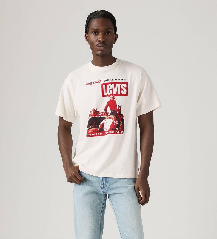 Levi's - VINTAGE FIT GRAPHIC TEE FIRST CHOICE 1 E Erkek Beyaz T-Shirt - 87373