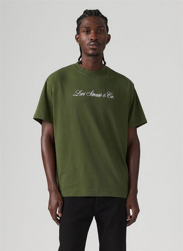 Levi's - VINTAGE FIT GRAPHIC TEET LEVIS SCRIPT Erkek Yeşil T-Shirt - A9440