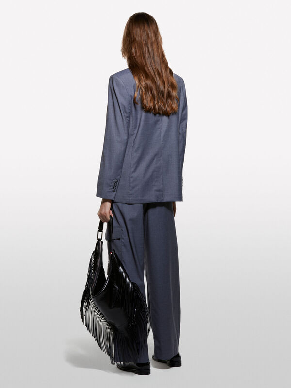 Viskoz Karışımlı Beli İpli Astarlı Regular Fit Blazer Ceket Kadın Haki Yeşili Ceket - 325A2K2KLW03C